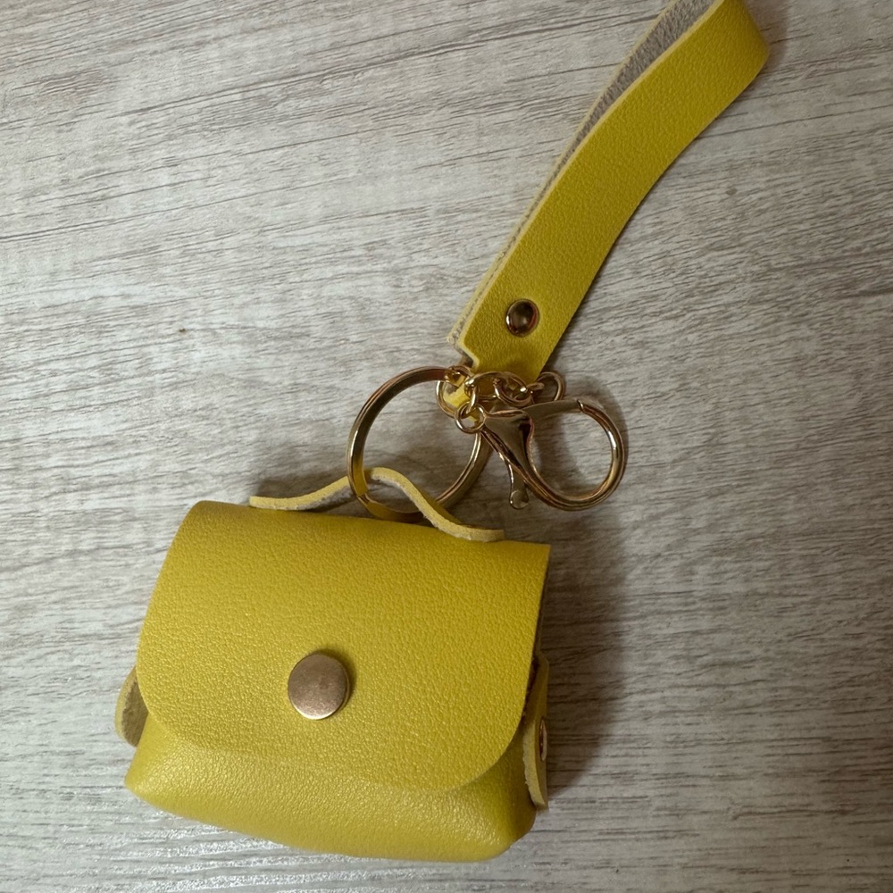 Yellow Bag Charm or Key Holder with Strap
